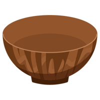 木製のお味噌汁のお椀のイラスト