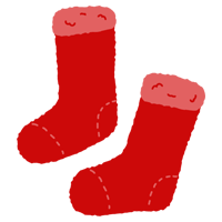 赤いふわふわ靴下のイラスト