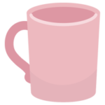 ピンク色のマグカップのイラスト