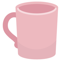 ピンク色のマグカップのイラスト