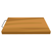 木のまな板のイラスト（斜め）
