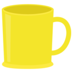 黄色いプラスチックのマグカップのイラスト1