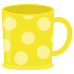 黄色いプラスチックのマグカップのイラスト2