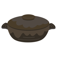 鍋のイラスト（黒）