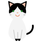 おすわりするハチワレ猫のイラスト