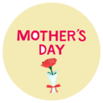 母の日「MOTHER'S DAY」の文字とカーネーションのイラスト3