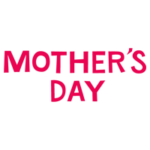 母の日「MOTHER'S DAY」の文字のイラスト（ピンク）2