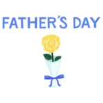父の日「FATHER'S DAY」の文字と薔薇の花のイラスト1
