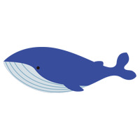 青いクジラのイラスト