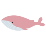 ピンク色のクジラのイラスト