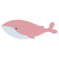 ピンク色のクジラのイラスト