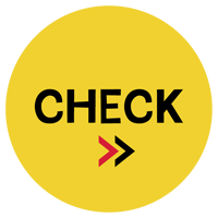 黄色い丸い「CHECK>>」のアイコンのイラスト2