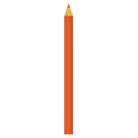 一本のオレンジ色の色鉛筆のイラスト