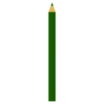 一本の緑色の色鉛筆のイラスト