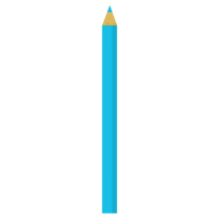 一本の水色の色鉛筆のイラスト