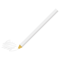 一本の白い色鉛筆で何かを描くイラスト