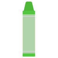 明るい緑色のクレヨンのイラスト