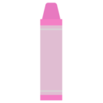 ピンク色のクレヨンのイラスト