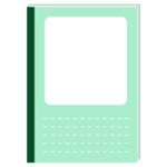 薄い緑色の表紙のノートのイラスト