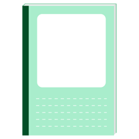 薄い緑色の表紙のノートのイラスト