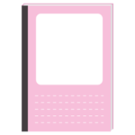 ピンク色の表紙のノートのイラスト