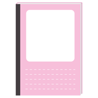 ピンク色の表紙のノートのイラスト