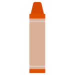 オレンジ色のクレヨンのイラスト
