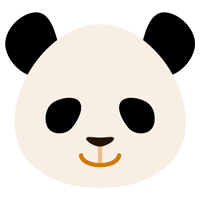 パンダの顔のアイコンイラスト1