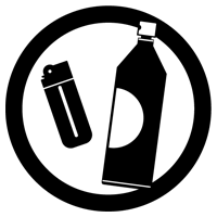 危険物のゴミのアイコンイラスト（スプレー缶・ライター）（白黒）