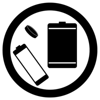 危険物のゴミのアイコンイラスト（電池）（白黒）