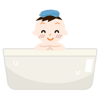 入浴する男の子のイラスト