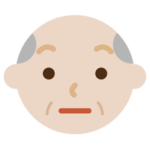 高齢者の男性の顔の表情のイラスト（真顔）