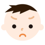 男の子の顔の表情のイラスト（怒り）