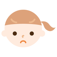 女の子の顔の表情のイラスト（怒り）