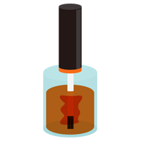 ボトルに入ったオレンジ色のネイルポリッシュのイラスト
