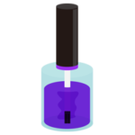 ボトルに入った紫色のネイルポリッシュのイラスト