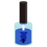 ボトルに入った青色のネイルポリッシュのイラスト