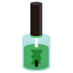 ボトルに入った緑色のネイルポリッシュのイラスト
