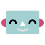 ロボットの顔の表情のイラスト（笑顔）