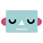 ロボットの顔の表情のイラスト（目をつぶる）