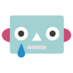 ロボットの顔の表情のイラスト（泣く）