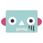 ロボットの顔の表情のイラスト（ガーン）