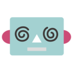 ロボットの顔の表情のイラスト（パニック）