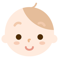 赤ちゃんの顔の表情のイラスト（普通）