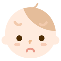 赤ちゃんの顔の表情のイラスト（怒り）