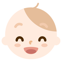 赤ちゃんの顔の表情のイラスト（超笑顔）