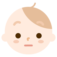 赤ちゃんの顔の表情のイラスト（真顔）