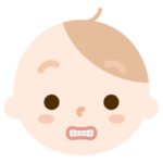 赤ちゃんの顔の表情のイラスト（いー）