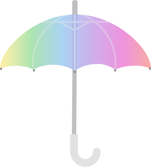 虹色のビニール傘のイラスト1