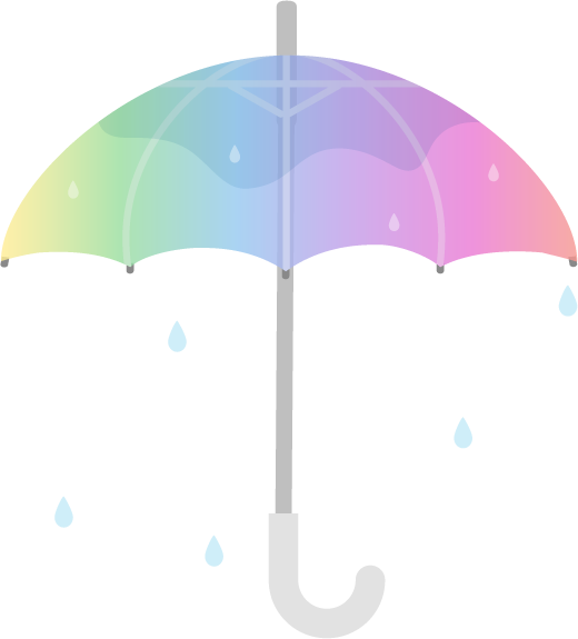 虹色のビニール傘のイラスト2